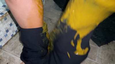 I couldn't hold my shit in any longer and I had to release all my shit into my new underwear (I didn't make it to the bathroom)