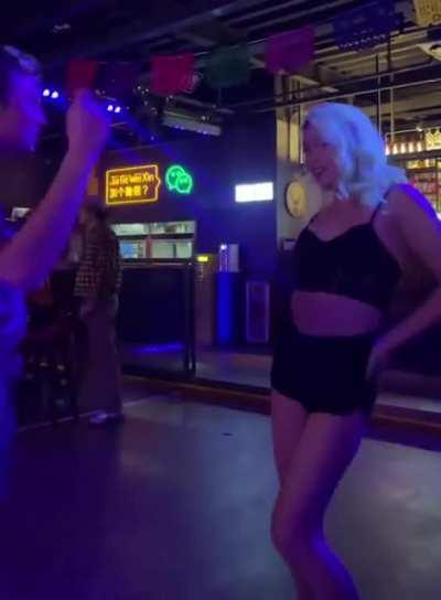 I'm back out dancing, and the bar is empty. On a Friday night? Rude!