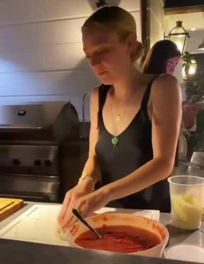Cooking Braless