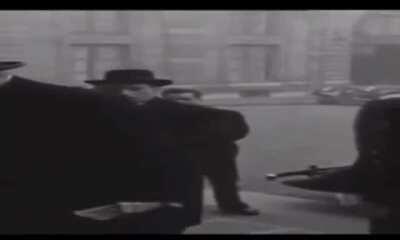 Wide Sir Winston Churchill walking