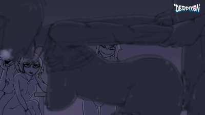 Fucking in front of her friends (Derpixon)