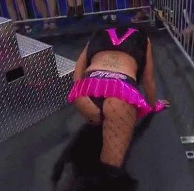 Velvet Sky on all fours like a dog