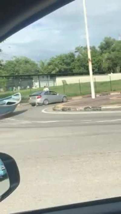 Dude dragged his boat from the beach