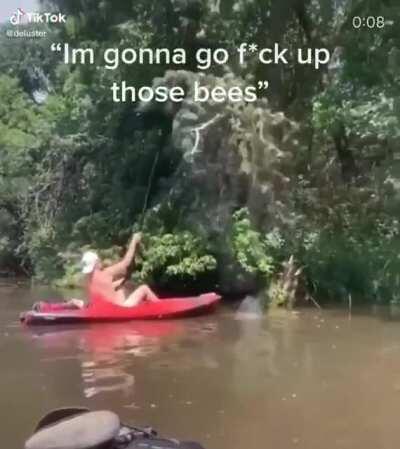 Showing those bees who's boss.