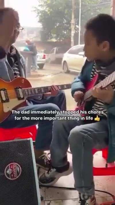 Father and son do some wholesome shredding