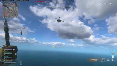 My friend stealing a helicopter out of mid air