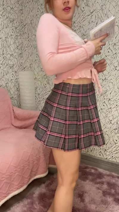 teasing you with my tiny skirt
