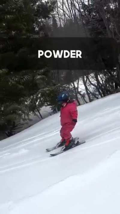 2 years old Adia has already mastered skiing