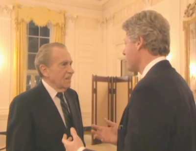 President Clinton meets President Nixon in the White House (March 1993)