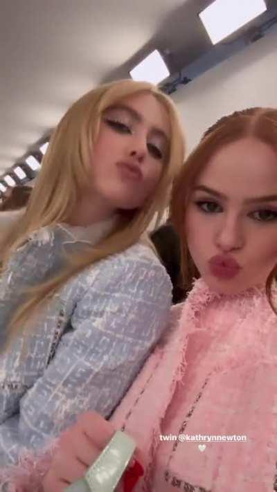 With Madelaine Petsch at Paris Fashion Week