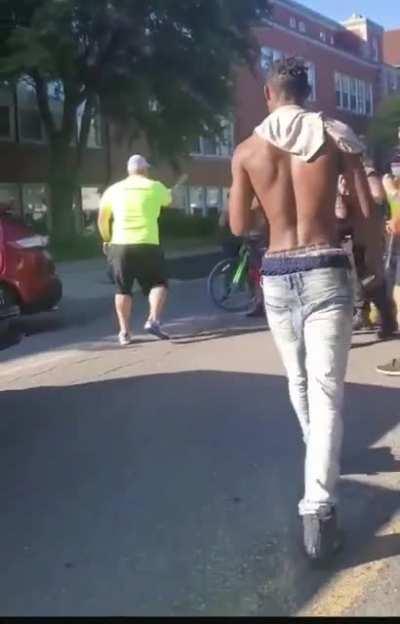 Man threatens protesters with a bat in Buffalo, NY