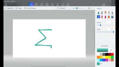 Drawing Sigma with feet using Paint 3D