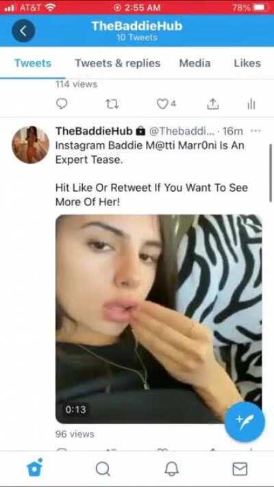 Instagram Baddie M@tti Marr0ni Loves Playing In The Shower! Twitter:@thebaddiehub