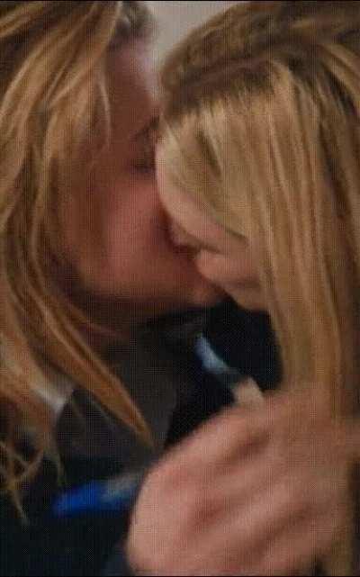 Chloe Grace Moretz & Marine Ireland making out, waiting for you to join them