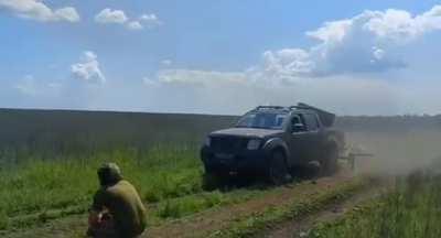 (Rapid fire mode) Mini MLRS “Sowing Machine” works on the Russian occupiers.