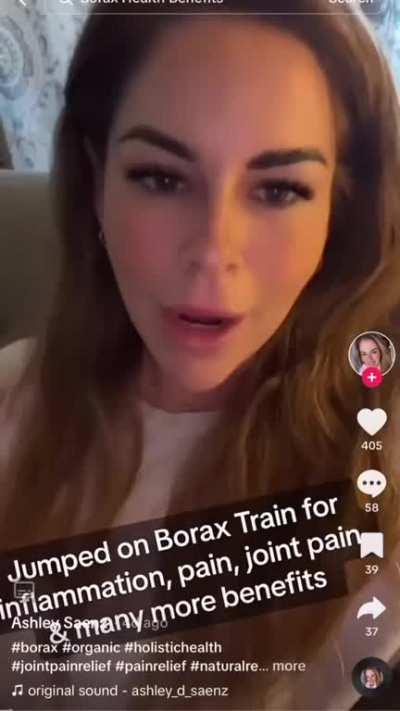Homeopathic TikTok influencers are promoting ingesting Borax. Yes. The heavy-duty house cleaning, roach killing, poison.