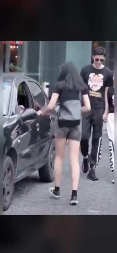 Trash thrown back and door slam