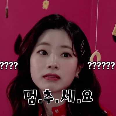 210226 - The look on Dahyun's face when she was told to stop before she could even taste any of the chocolates and snacks