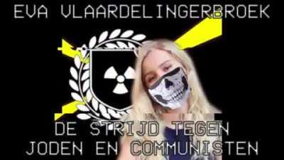 Eva Vlaar houdt speech over hoe zij Joden wilt verslaan.