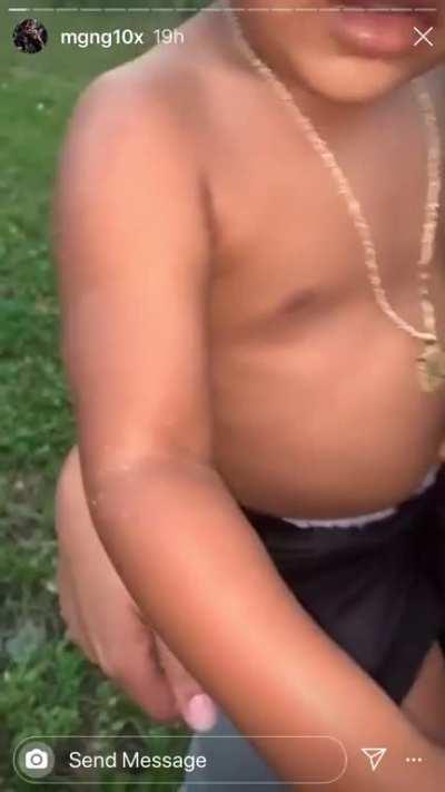 Ben10 gives his baby the double cup