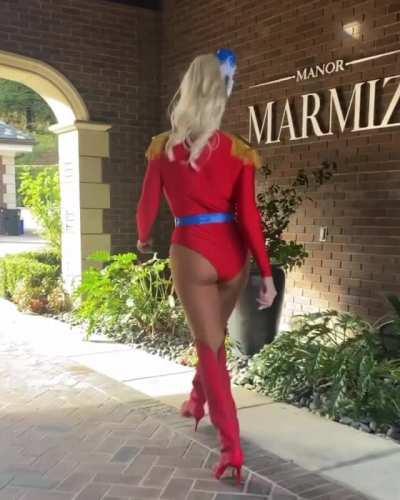 Showing off her Nutcracker outfit