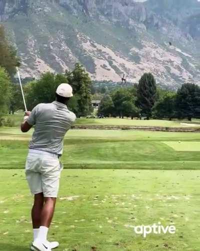 Getting a shot of a pro golfer with a drone- Tony Finau
