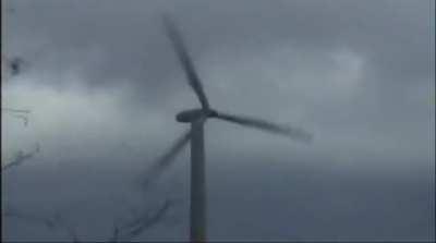 Windmill destroyed in a storm