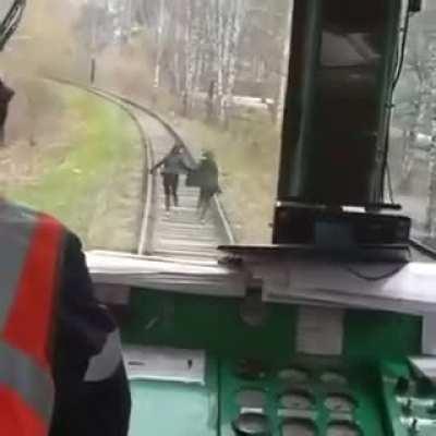 Russian train honks
