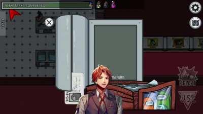 【Clip / Among Us】Roberu failing, getting frustrated and yelling at the card swiping task to get through a locked door... then the game ends immediately when he gets through.