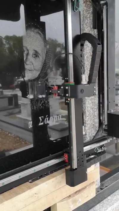 Gravestone engraving machine