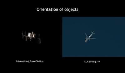 ISS flyby orientation compared to an airplane