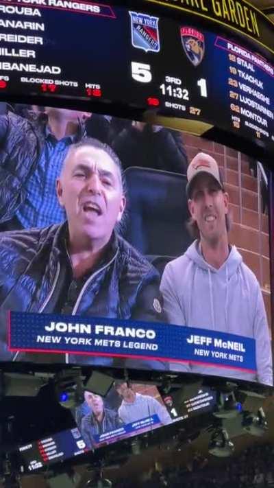 Mets Captain and Brooklyn native John Franco with our batting champion Jeff Mcneil at the Rangers game.