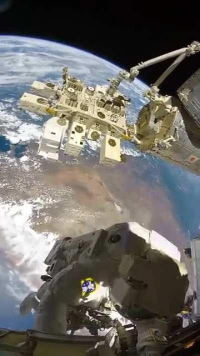 An Astronaut's View Of The Earth During A Space Walk