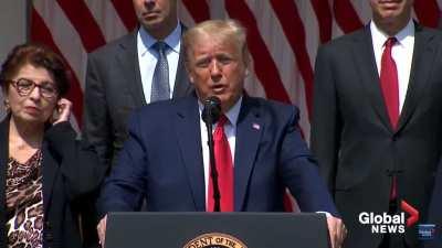 Trump says he hopes George Floyd 'looking down' and seeing today’s jobs numbers as 'a great day for him'