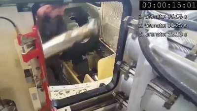 Tank loader working hard at the simulator.