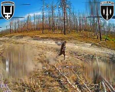 A russian soldier is caught and killed by a drone of the UMFT team, Signum unit. October 2025.