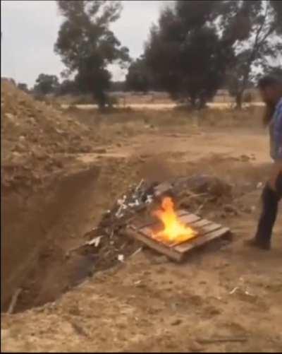 Nearly blown up after igniting pallet