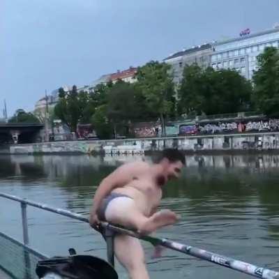 When jumping in the river goes wrong