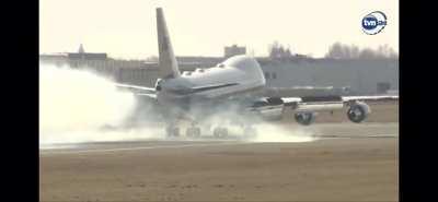 AirForce One landing at Rzeszów-Jesionka (EPRZ) for the President Biden’s visit at the Ukrainian boarder (apologies for the news commentary, had no other source).