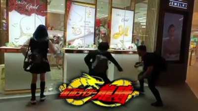 Kamen rider fans when they see a mirror