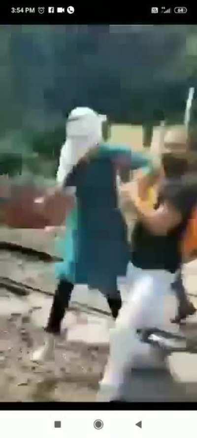 Saving a girl on tracks