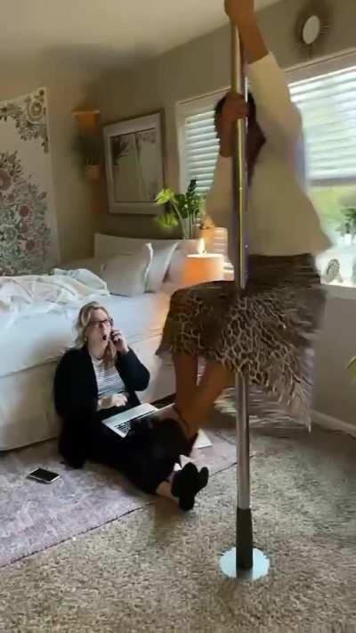 HMC while I use the bedroom stripper pole