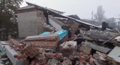 Recently destroyed ammo depot in occupied Nova Kakhovka