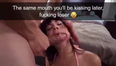 You were too much of a pussy to go stand up to your bully, so your girlfriend ended up doing it for you. Now you regret it after your bully sent you a video of how he's man handling her and you can't do anything to stop him.