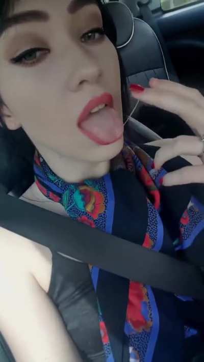 Aria Alexander Rubs Her Pussy in The Car