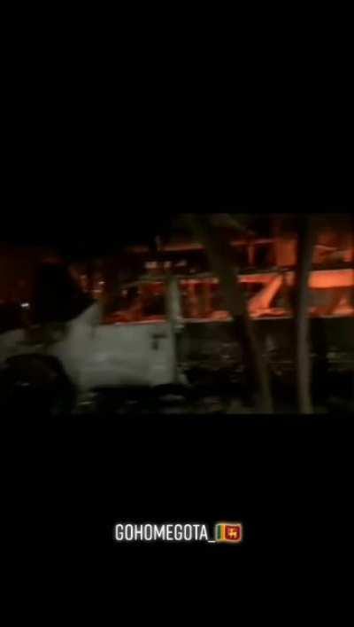 Sri Lankan citizens burn down luxury vehicles of an alleged money launderer of a drug lord politician.