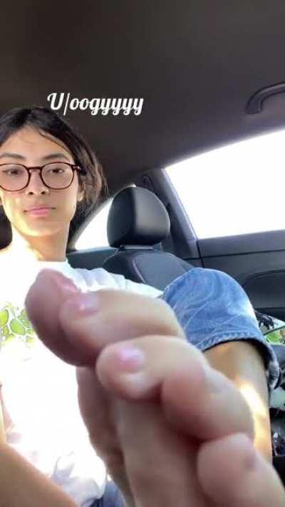 Lovely day to take off my socks , u want to sniff?