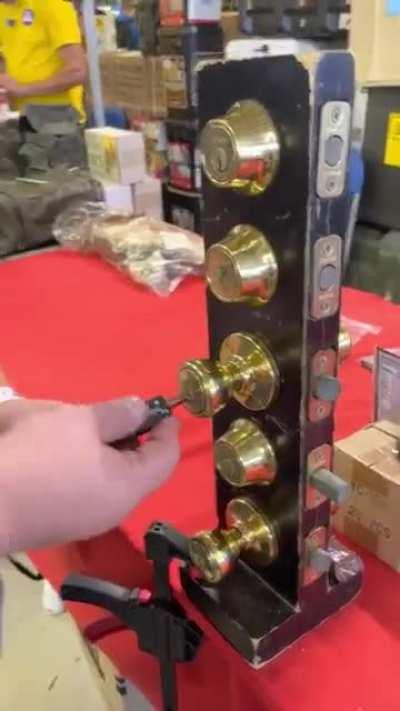 He just picked every lock in 1 minute. He is amazing.