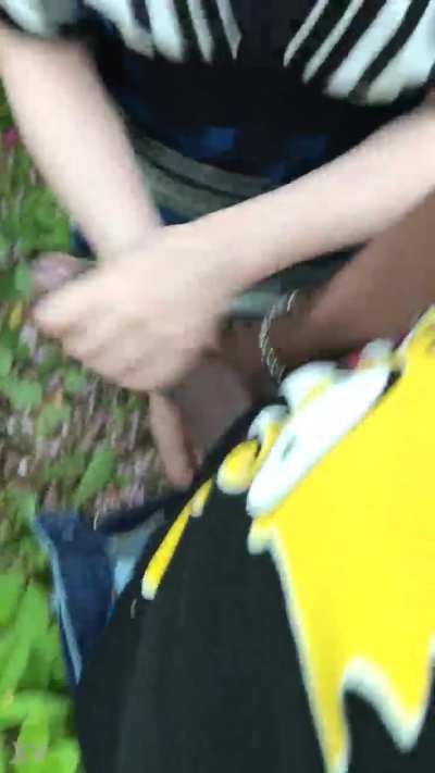 MILF milking bbc in the woods