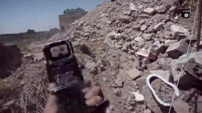 Tank Hunters - An ISIS release about their anti-tank teams in Iraq - RPGs, Close quarters GoPro footage, ATGMs, and ISIS fighters running up to tanks with grenades. [December 2016]